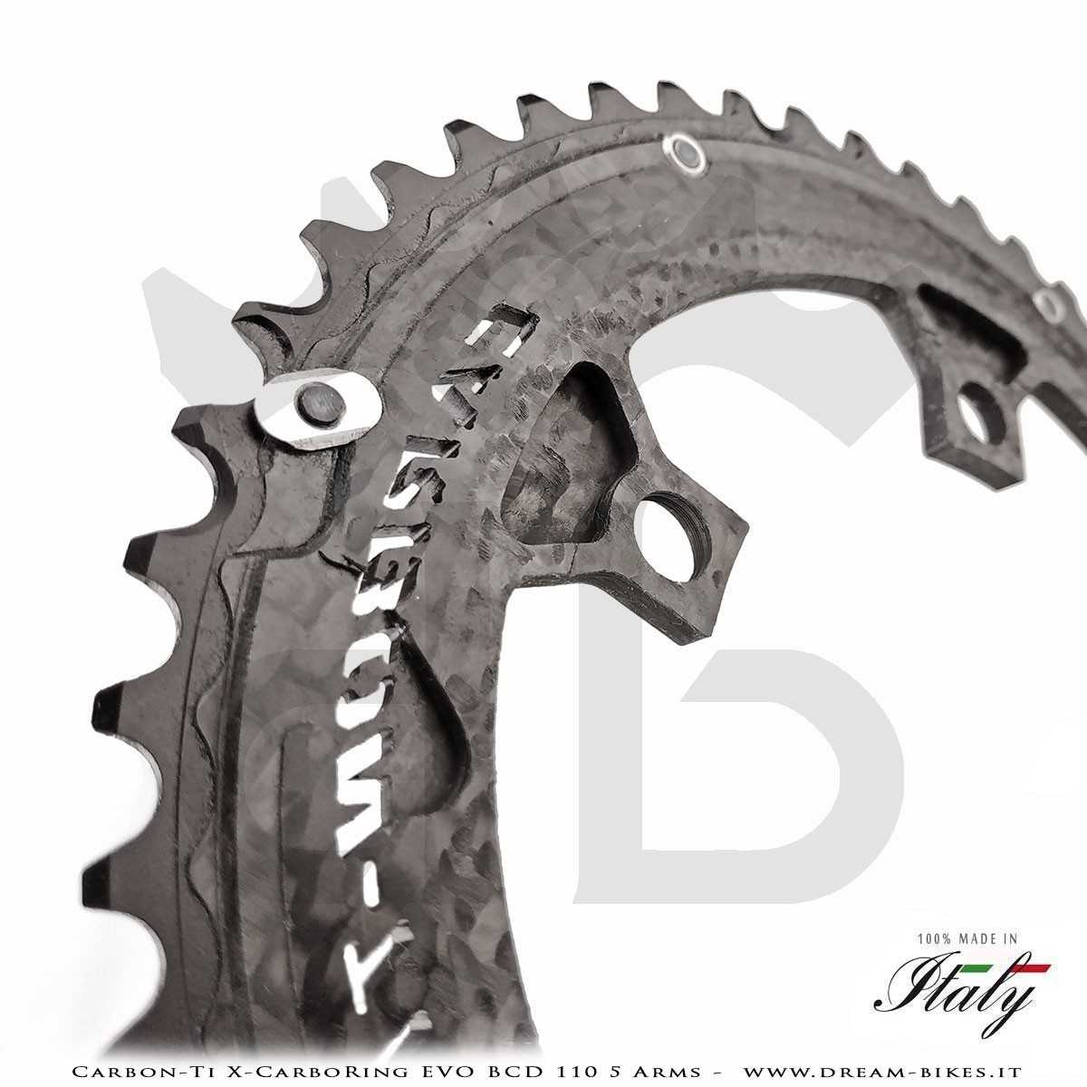 Carbon-Ti X-CarboRing EVO BCD 110 mm (5 Bracci) Corona Ultraleggera In Alluminio/Carbonio