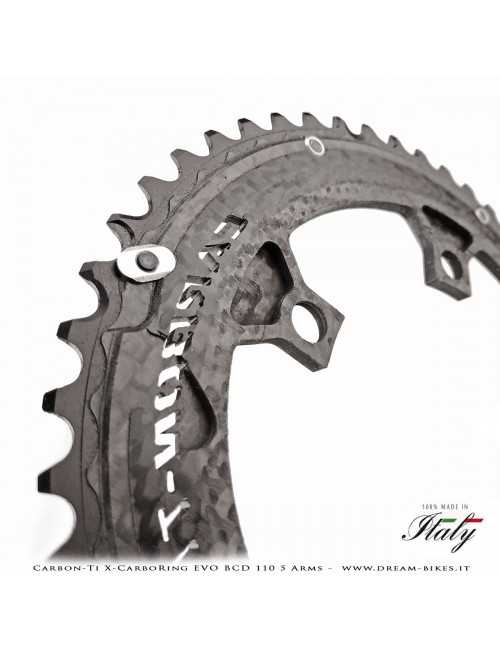 Carbon-Ti X-CarboRing EVO BCD 110 mm (5 Bracci) Corona Ultraleggera In Alluminio/Carbonio