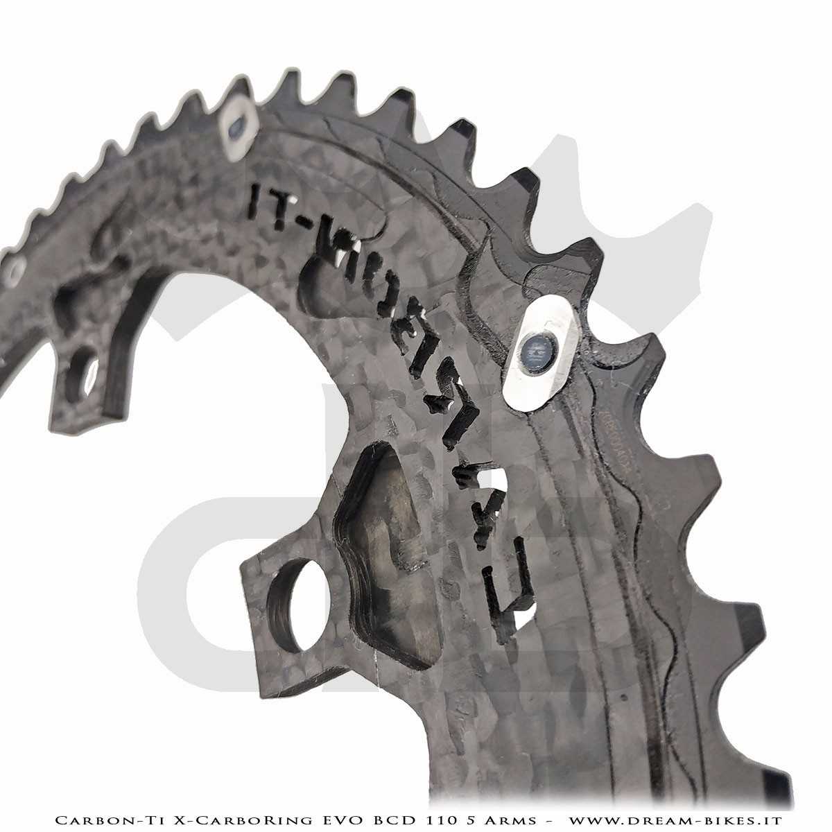 Carbon-Ti X-CarboRing EVO BCD 110 mm (5 Bracci) Corona Ultraleggera In Alluminio/Carbonio
