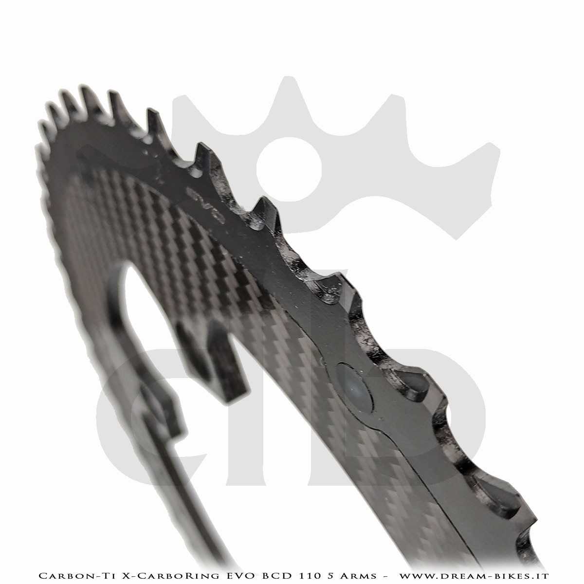 Carbon-Ti X-CarboRing EVO BCD 110 mm (5 Arms) Ultralight Aluminum/Carbon Chainring