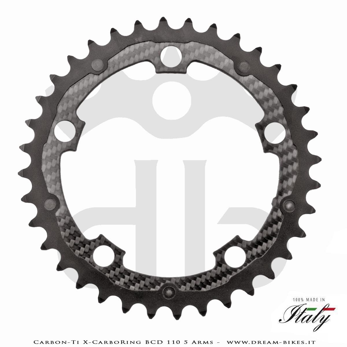 Carbon-Ti X-CarboRing BCD 110 mm (5 Bracci) Corona Ultraleggera In Alluminio/Carbonio