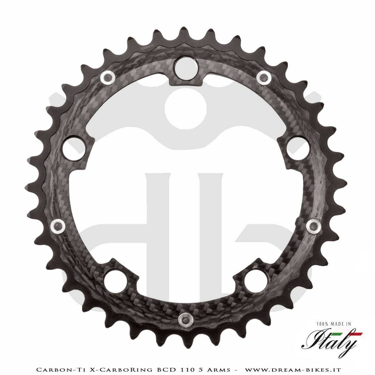 Carbon-Ti X-CarboRing BCD 110 mm (5 Arms) Ultralight Aluminum/Carbon Chainring