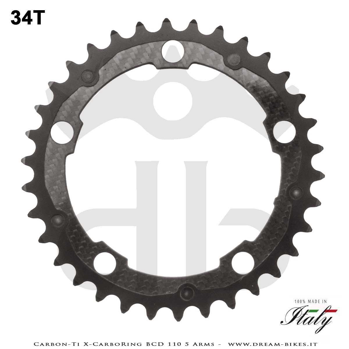 Carbon-Ti X-CarboRing BCD 110 mm (5 Arms) Ultralight Aluminum/Carbon Chainring