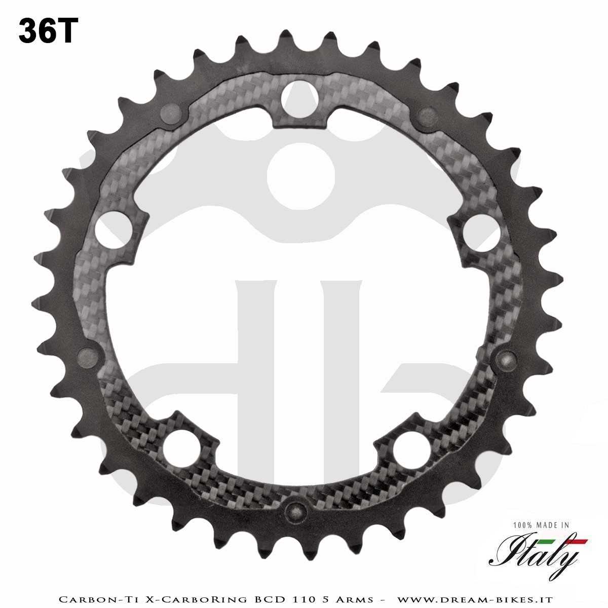 Carbon-Ti X-CarboRing BCD 110 mm (5 Arms) Ultralight Aluminum/Carbon Chainring