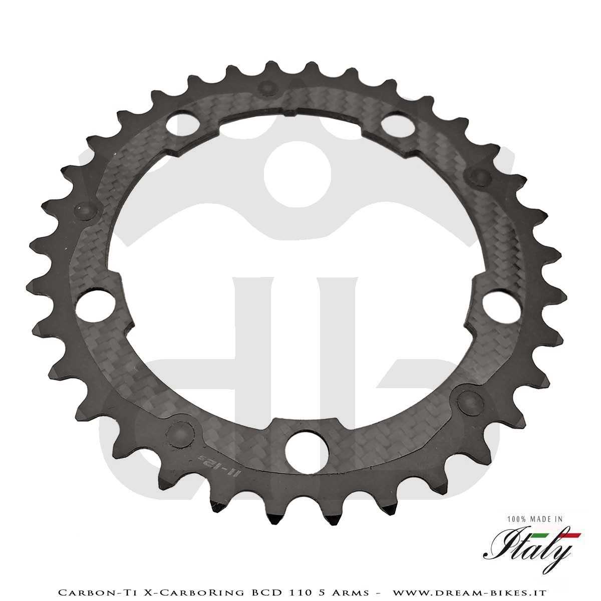 Carbon-Ti X-CarboRing BCD 110 mm (5 Arms) Ultralight Aluminum/Carbon Chainring