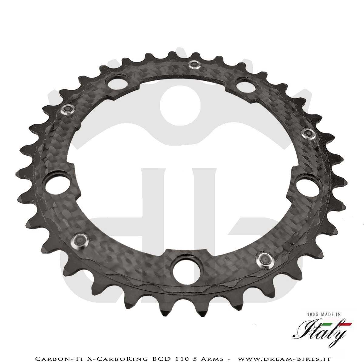 Carbon-Ti X-CarboRing BCD 110 mm (5 Arms) Ultralight Aluminum/Carbon Chainring