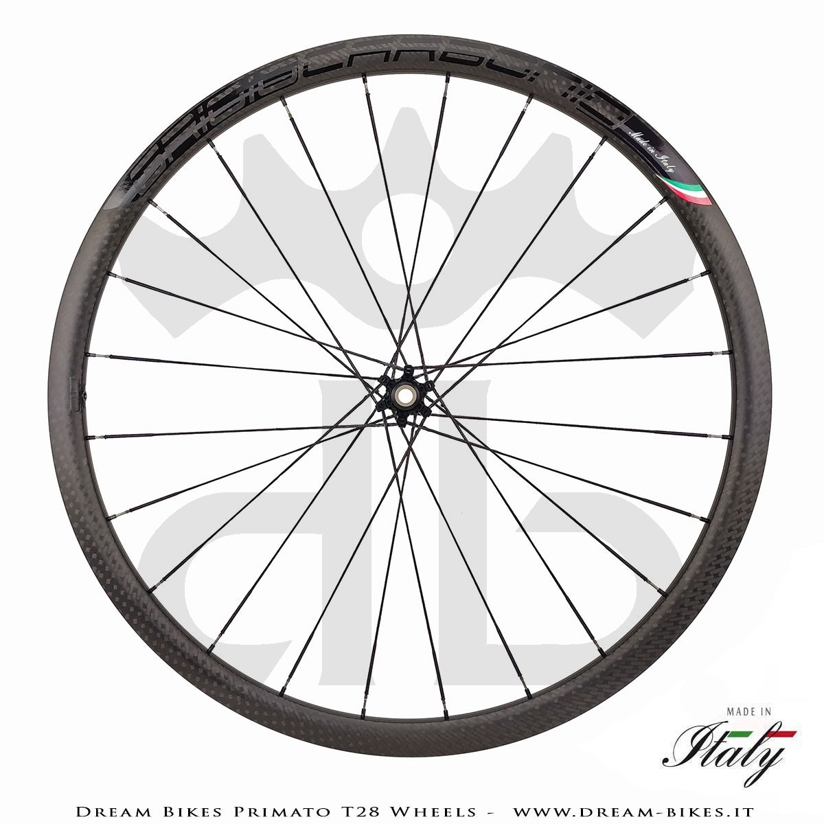 GrigioCarbonio Primato T28 Ruote Disc Tubolare - 820 gr.