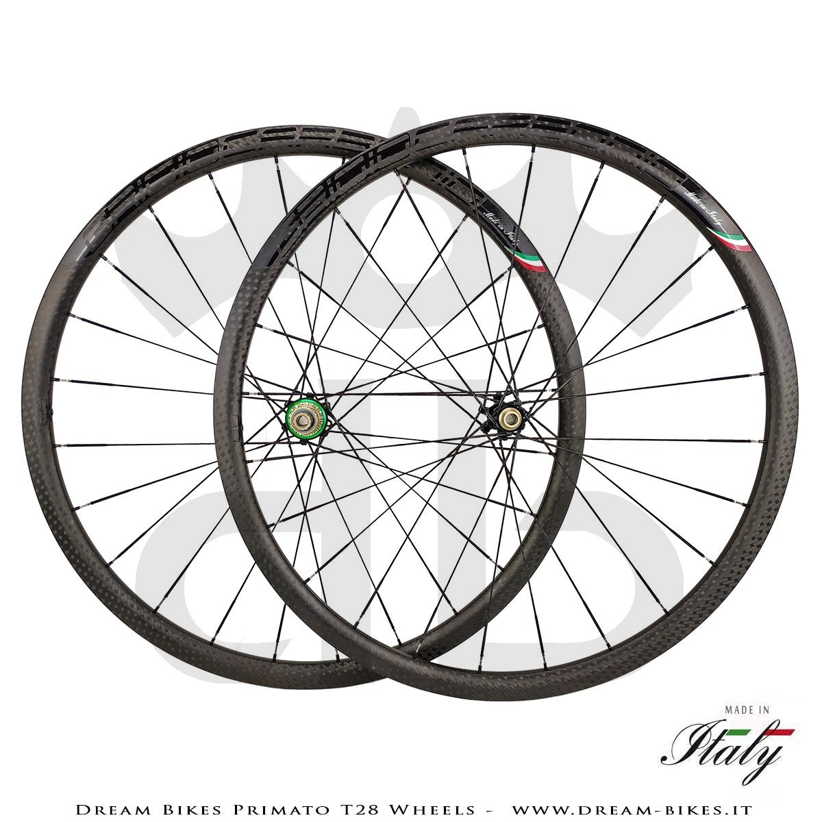 GrigioCarbonio Primato T28 Ruote Disc Tubolare - 820 gr.