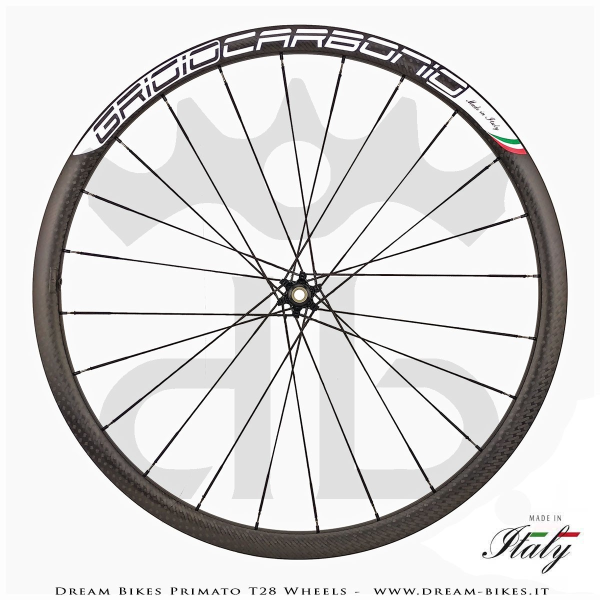 GrigioCarbonio Primato T28 Ruote Disc Tubolare - 820 gr.