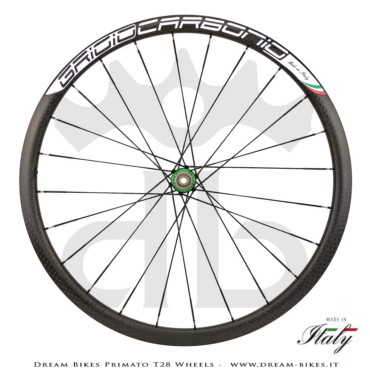 GrigioCarbonio Primato T28 Ruote Disc Tubolare - 820 gr.