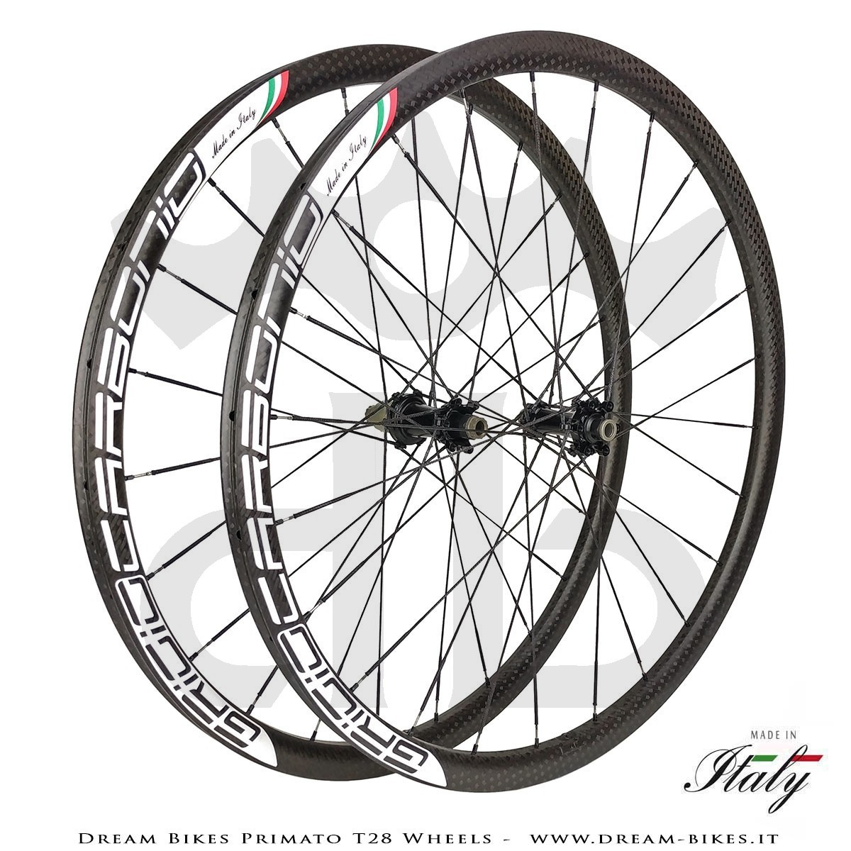 GrigioCarbonio Primato T28 Disc Tubular Wheels - 820 gr.