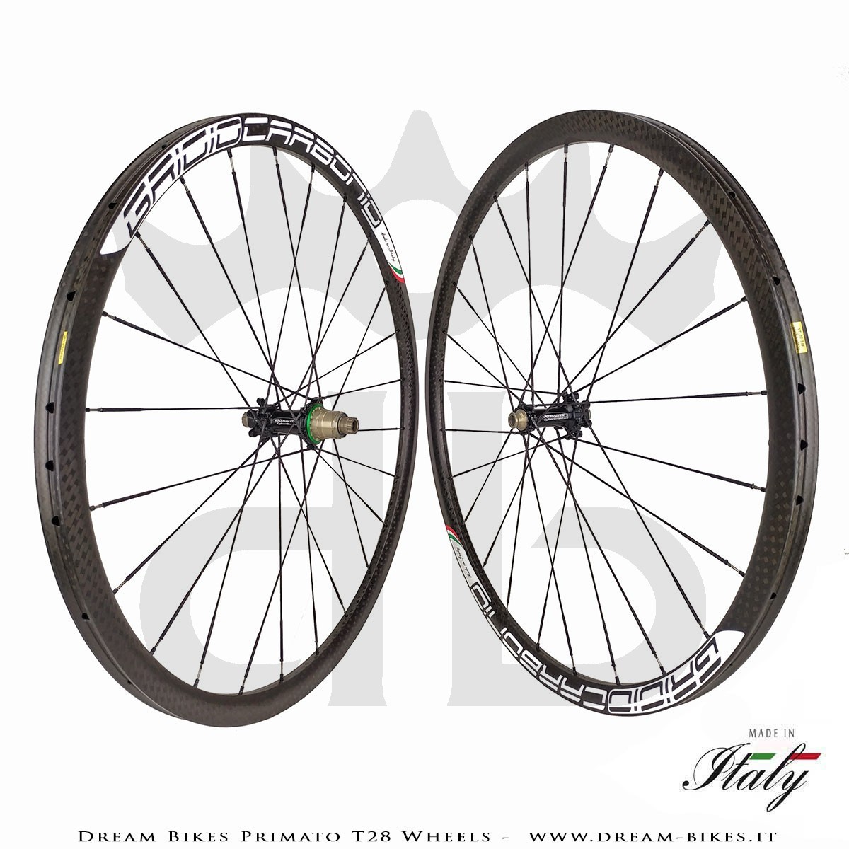 GrigioCarbonio Primato T28 Ruote Disc Tubolare - 820 gr.