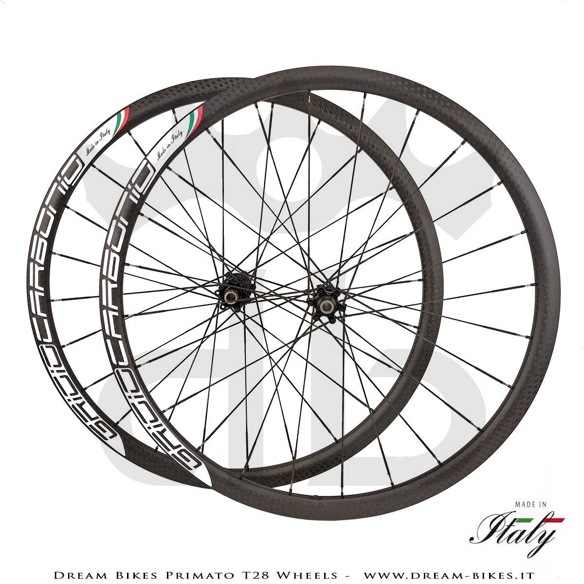 GrigioCarbonio Primato T28 Ruote Disc Tubolare - 820 gr.