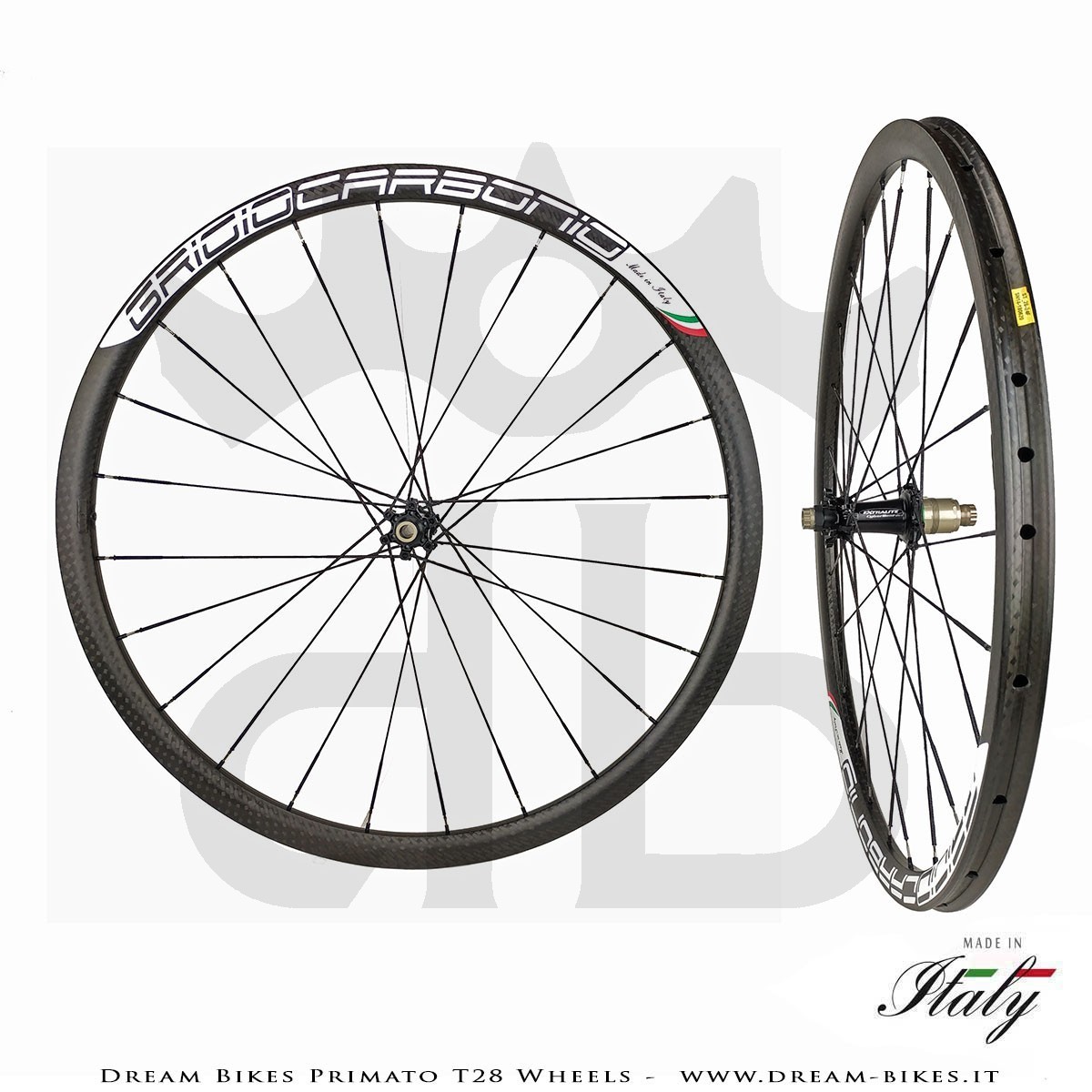 GrigioCarbonio Primato T28 Disc Tubular Wheels - 820 gr.