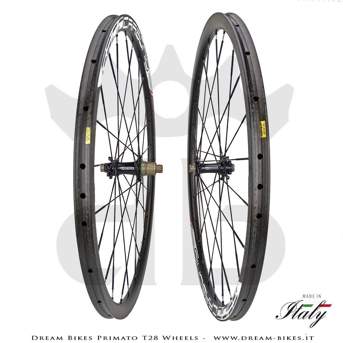 GrigioCarbonio Primato T28 Disc Tubular Wheels - 820 gr.