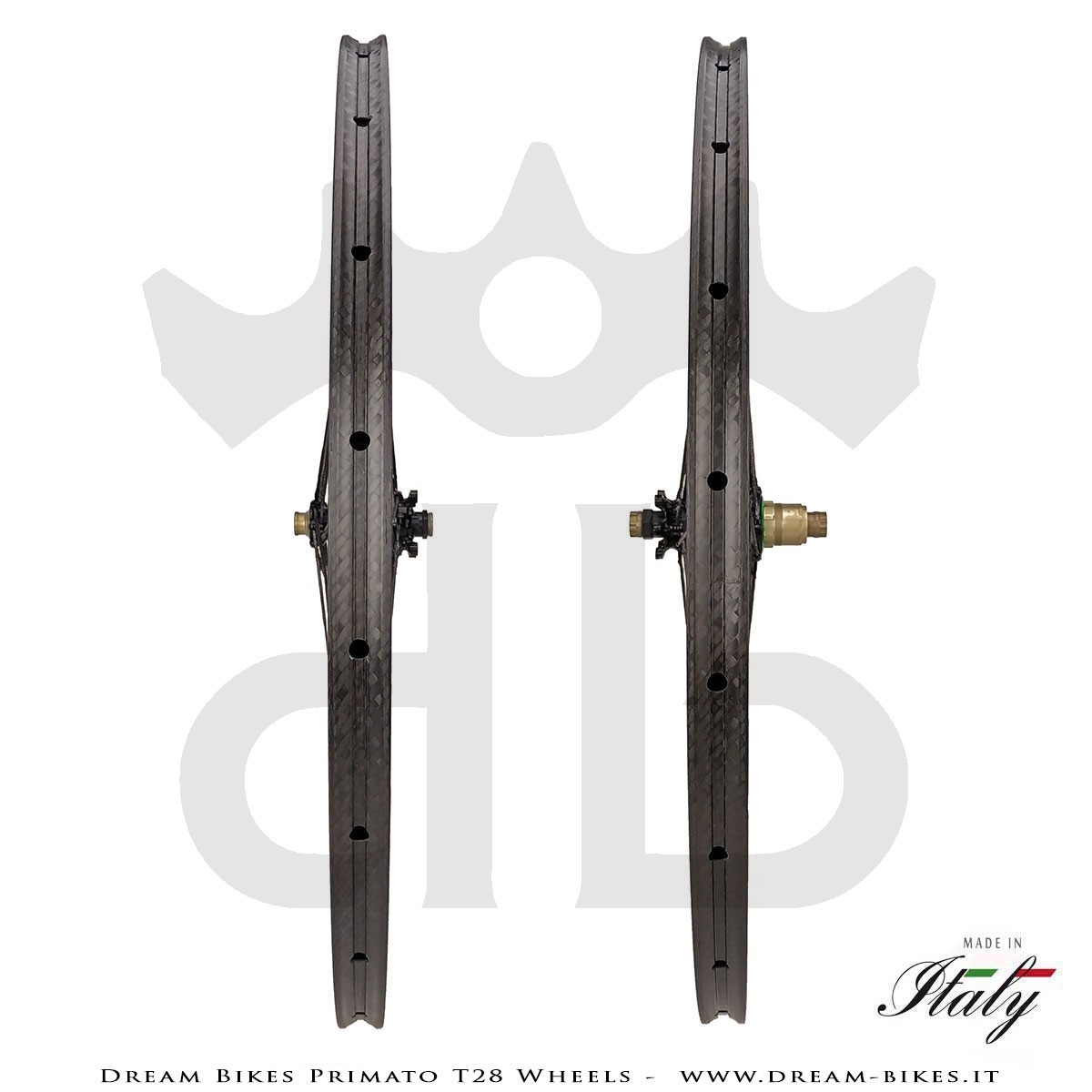 GrigioCarbonio Primato T28 Disc Tubular Wheels - 820 gr.