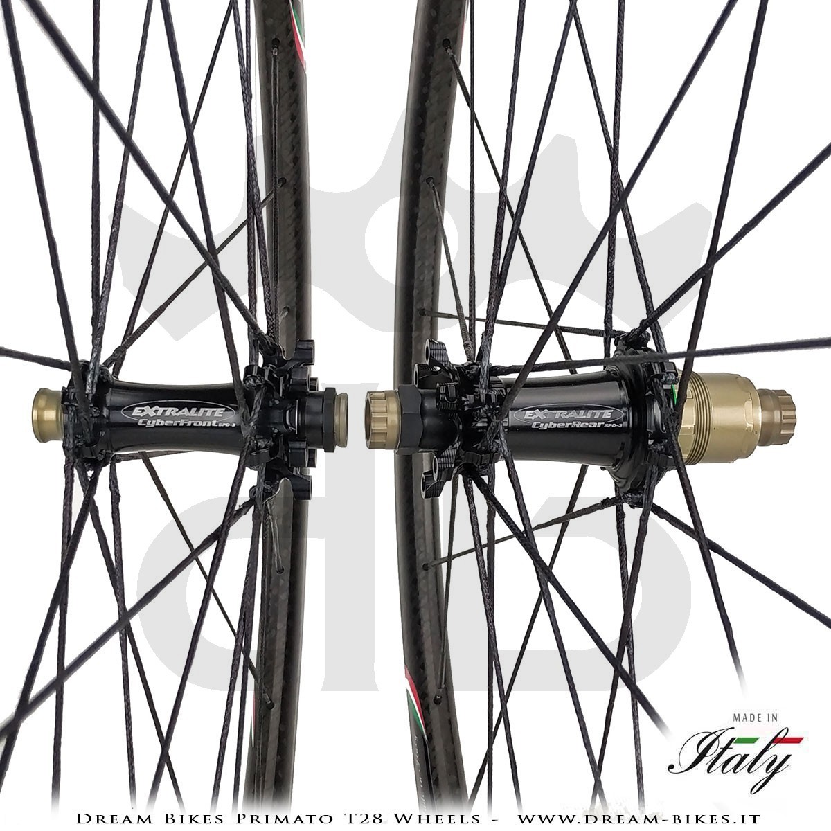 GrigioCarbonio Primato T28 Ruote Disc Tubolare - 820 gr.