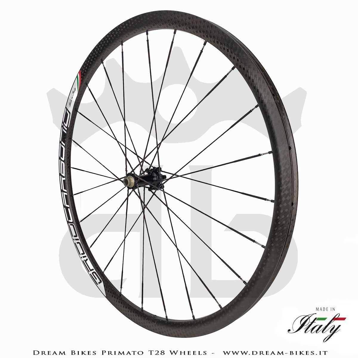 GrigioCarbonio Primato T28 Disc Tubular Wheels - 820 gr.