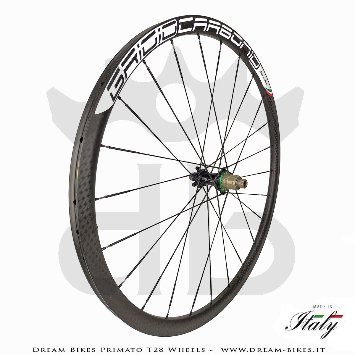 GrigioCarbonio Primato T28 Disc Tubular Wheels - 820 gr.