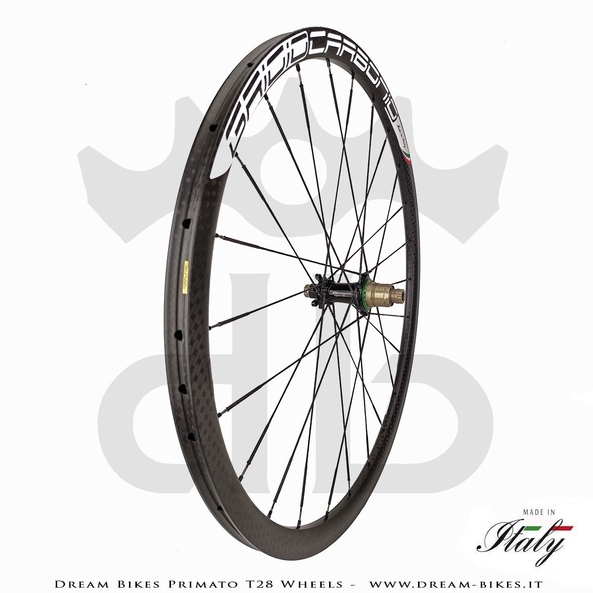 GrigioCarbonio Primato T28 Ruote Disc Tubolare - 820 gr.