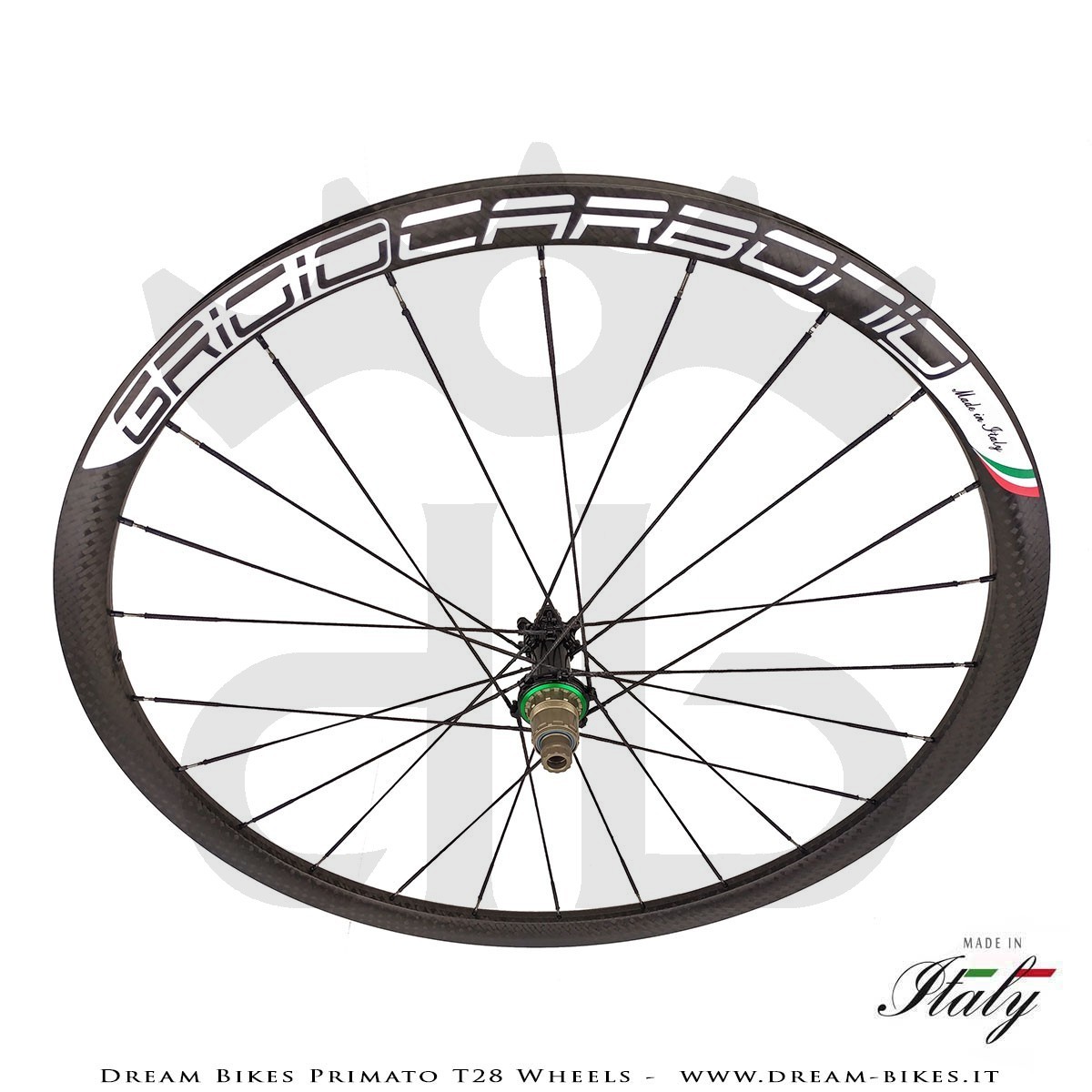 GrigioCarbonio Primato T28 Disc Tubular Wheels - 820 gr.