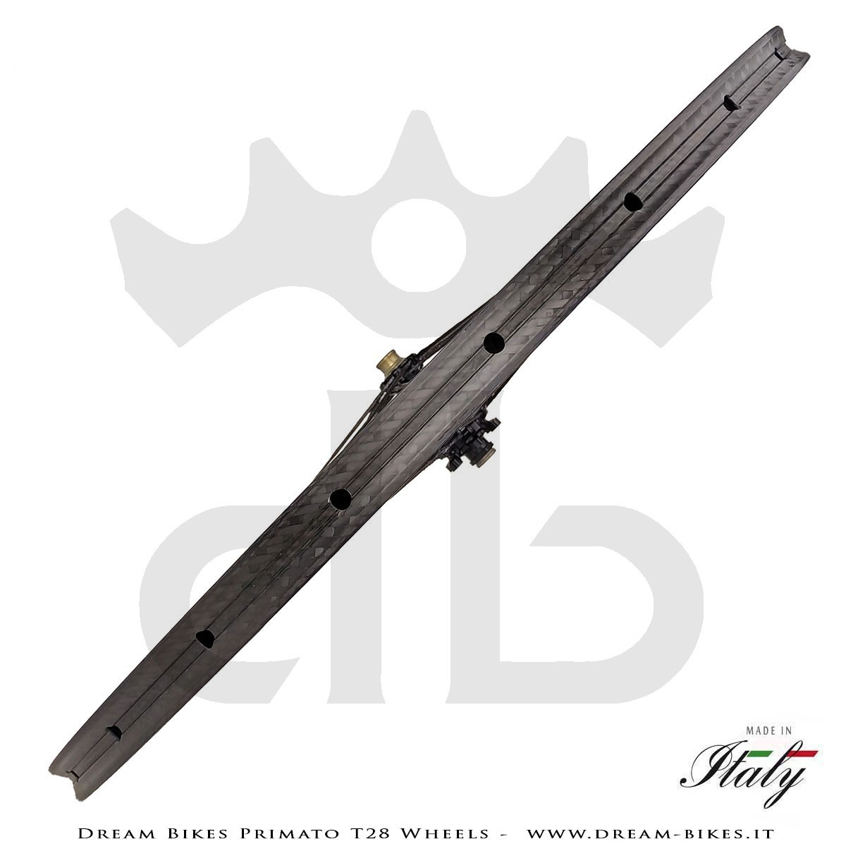 GrigioCarbonio Primato T28 Ruote Disc Tubolare - 820 gr.