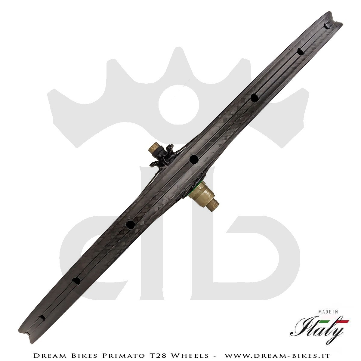 GrigioCarbonio Primato T28 Ruote Disc Tubolare - 820 gr.