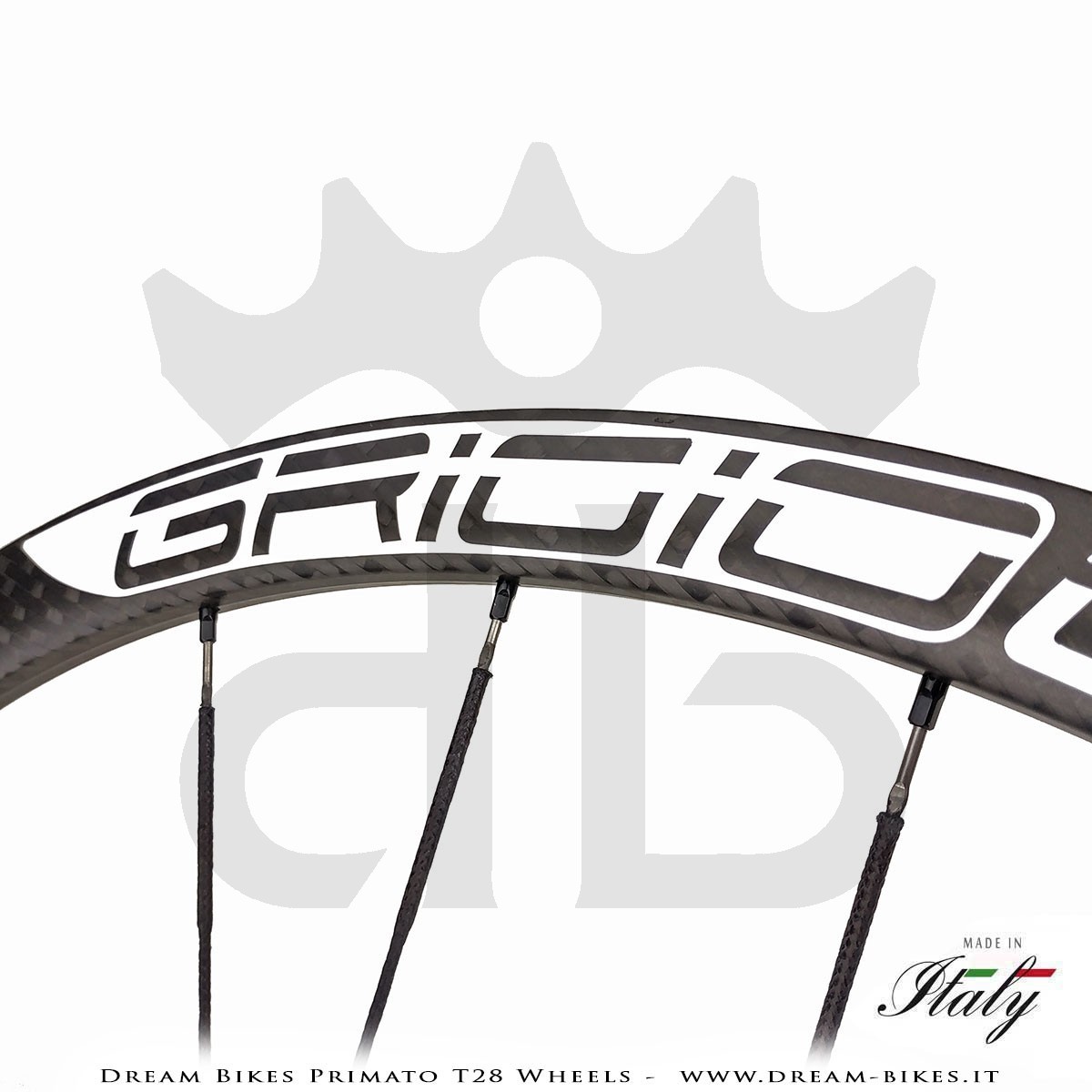 GrigioCarbonio Primato T28 Ruote Disc Tubolare - 820 gr.