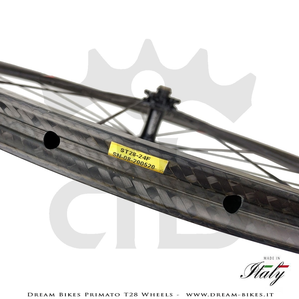 GrigioCarbonio Primato T28 Ruote Disc Tubolare - 820 gr.