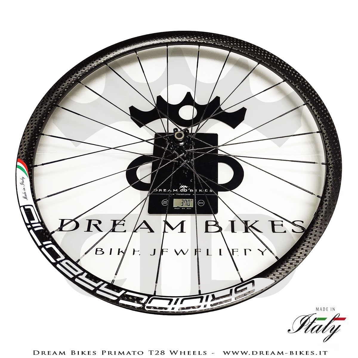 GrigioCarbonio Primato T28 Ruote Disc Tubolare - 820 gr.