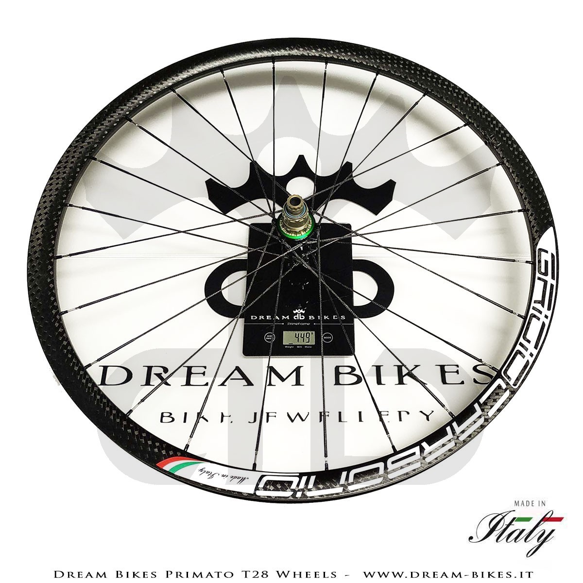 GrigioCarbonio Primato T28 Ruote Disc Tubolare - 820 gr.