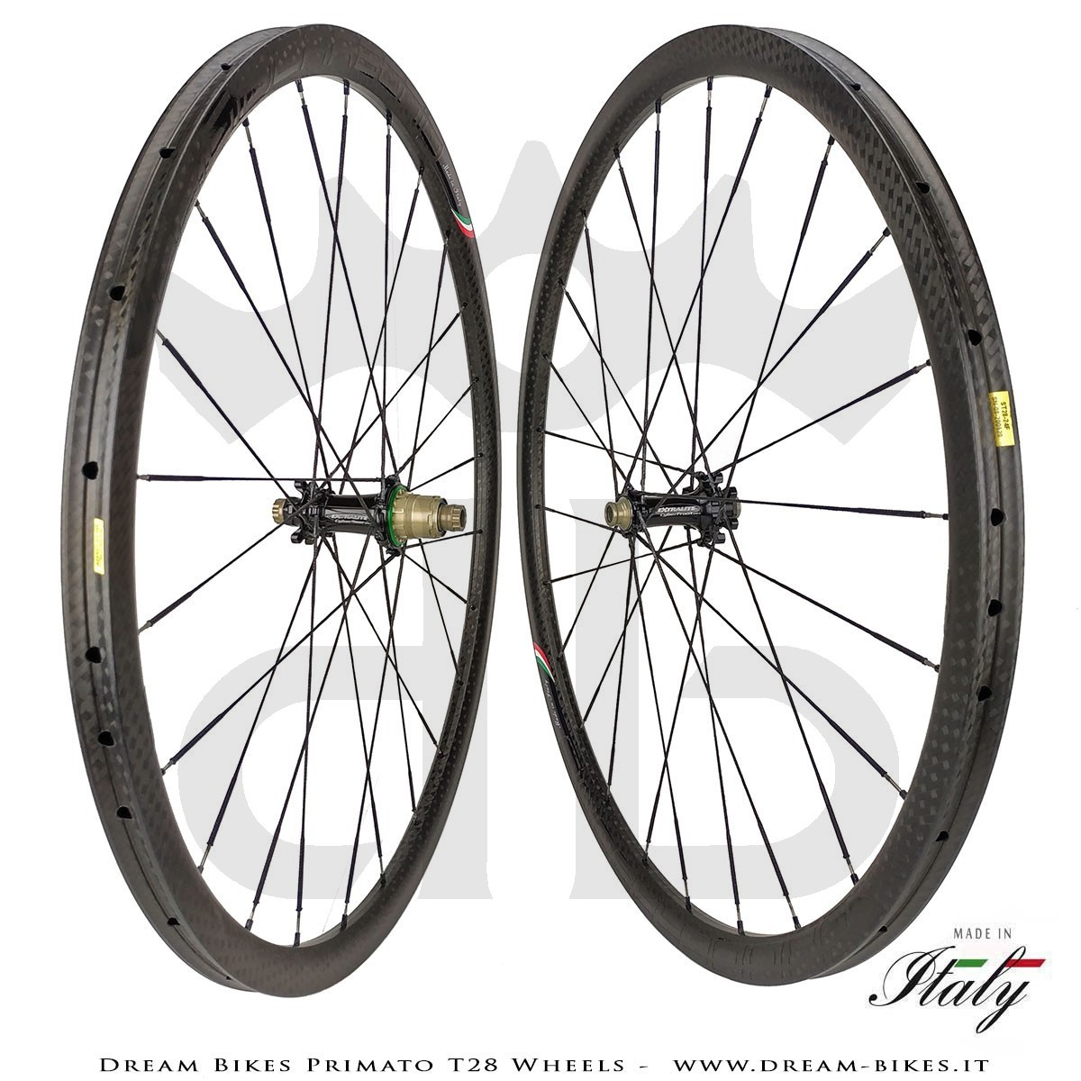 GrigioCarbonio Primato T28 Ruote Disc Tubolare - 820 gr.