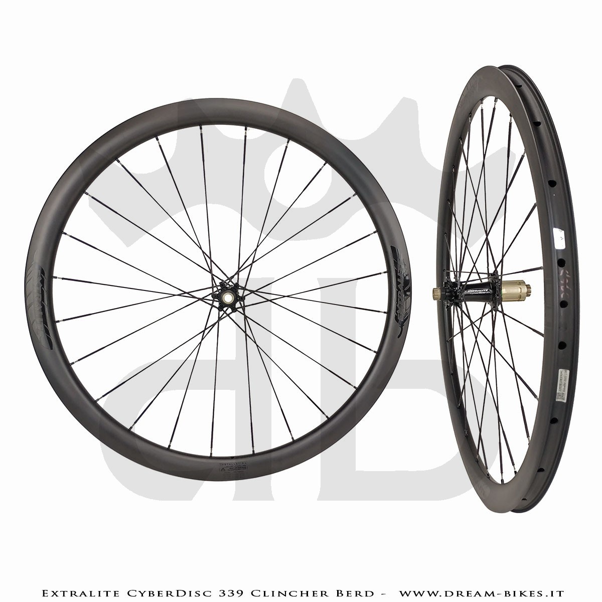 Extralite CyberDisc 339 Clincher Berd, Disc Road Wheels - 990 gr.