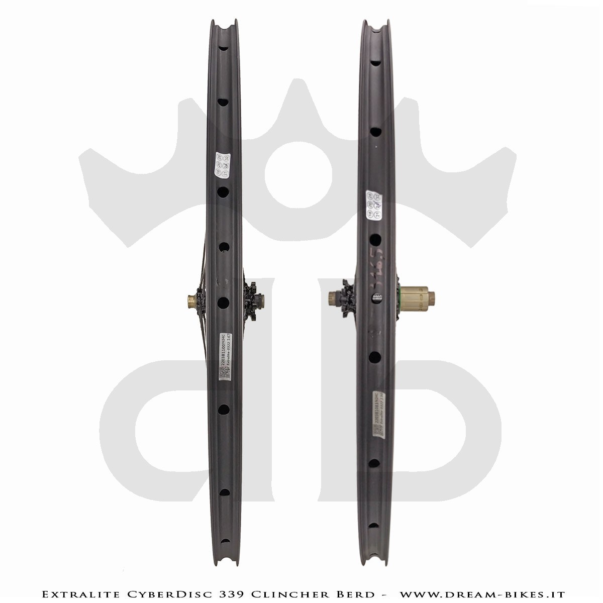 Extralite CyberDisc 339 Clincher Berd, Ruote Strada Disco - 990 gr.