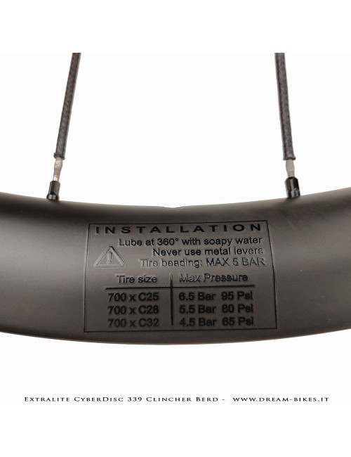 Extralite CyberDisc 339 Clincher Berd, Ruote Strada Disco - 990 gr.