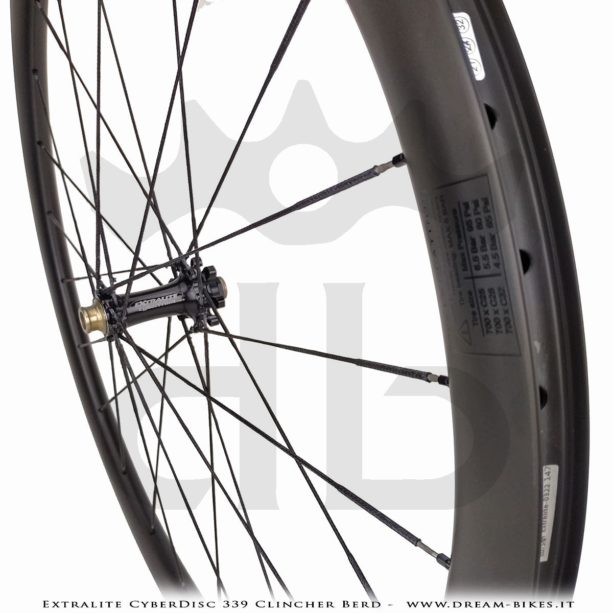 Extralite CyberDisc 339 Clincher Berd, Ruote Strada Disco - 990 gr.