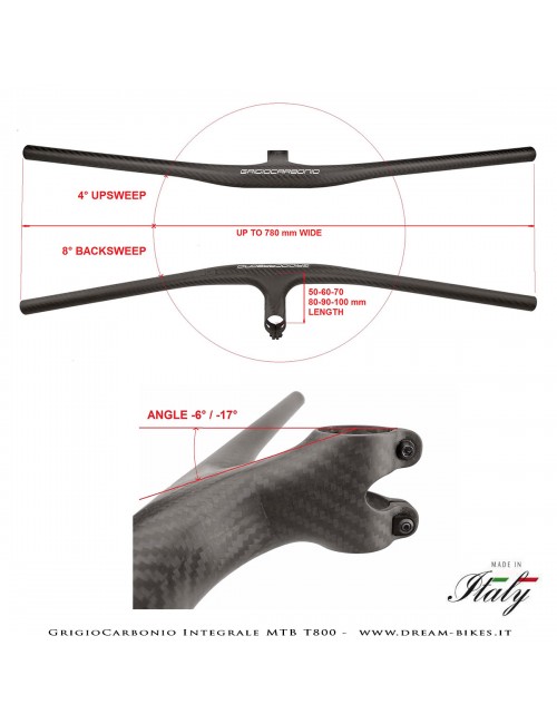 GrigioCarbonio Integrale MTB T800 Ultralight Carbon Handlebar from 139 gr.
