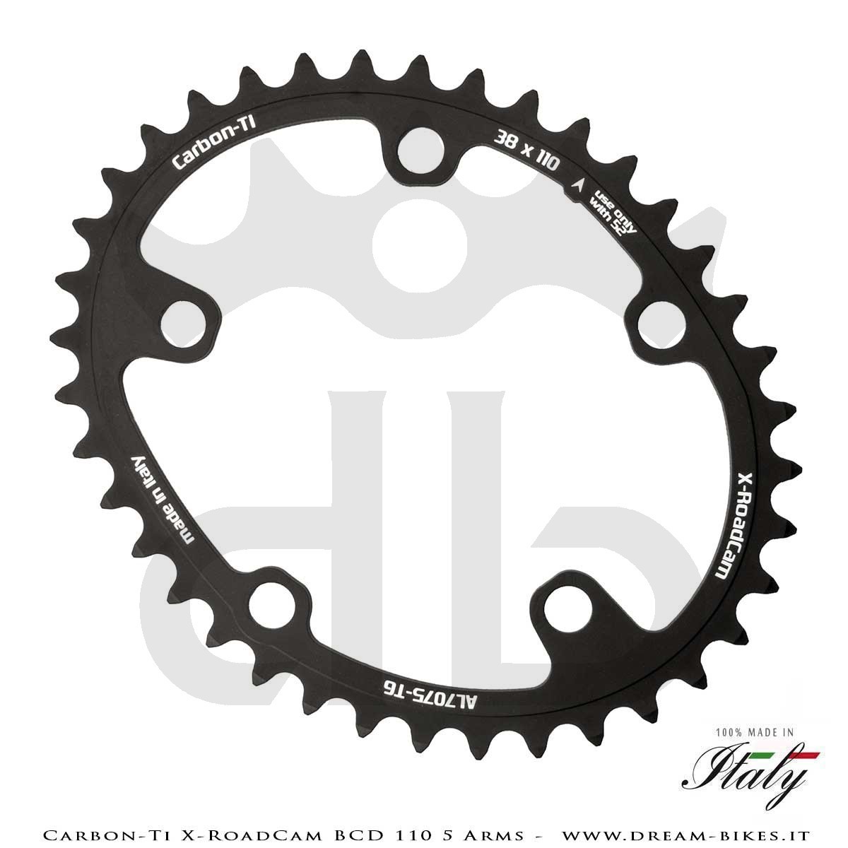 Carbon-Ti X-RoadCam BCD 110 mm (5 Bracci) Corona Asimmetrica