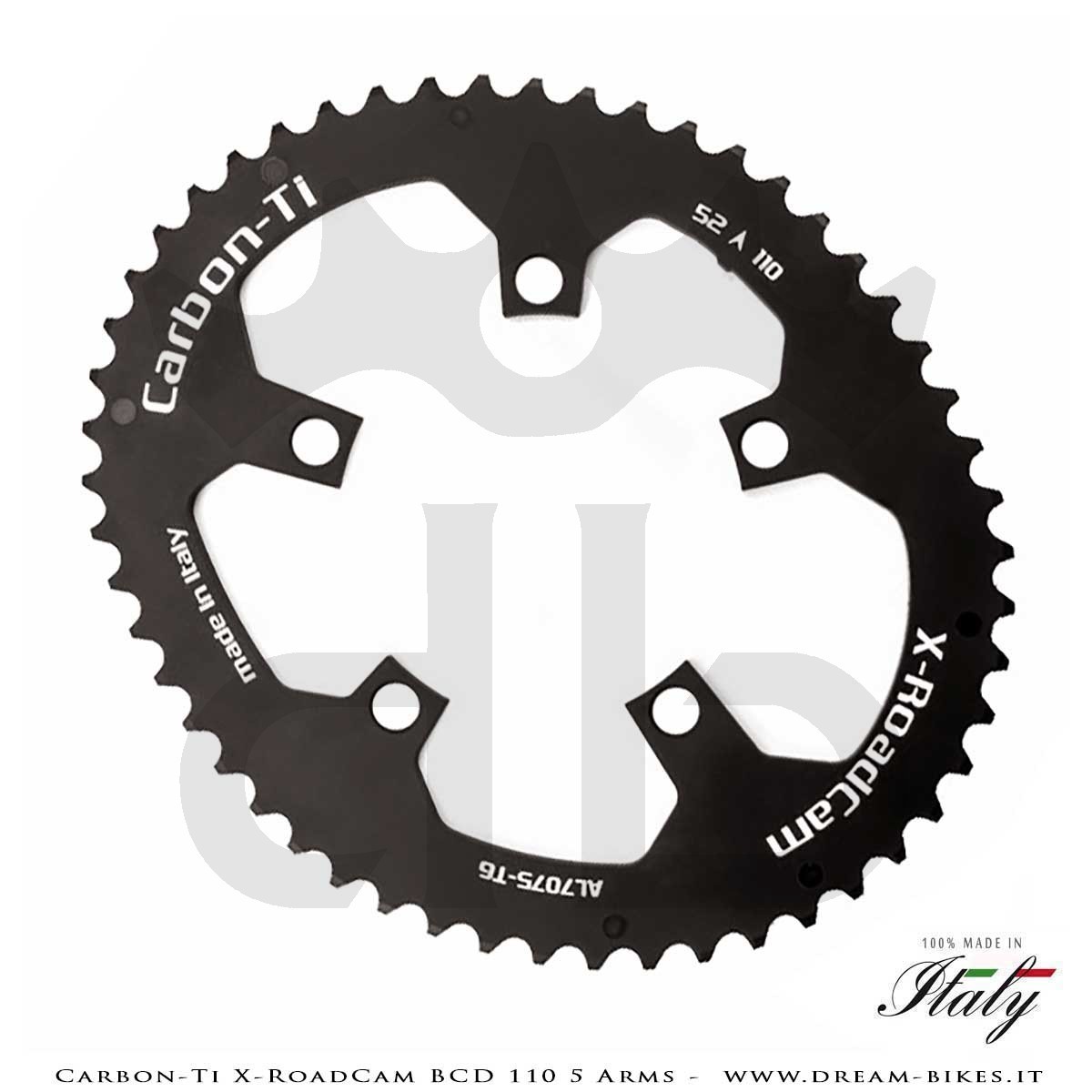 Carbon-Ti X-RoadCam BCD 110 mm (5 Bracci) Corona Asimmetrica