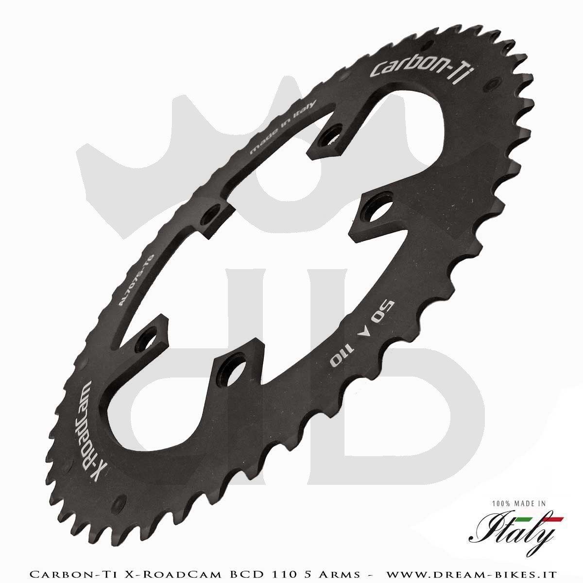 Carbon-Ti X-RoadCam BCD 110 mm (5 Arms) Asymmetrical Chainring