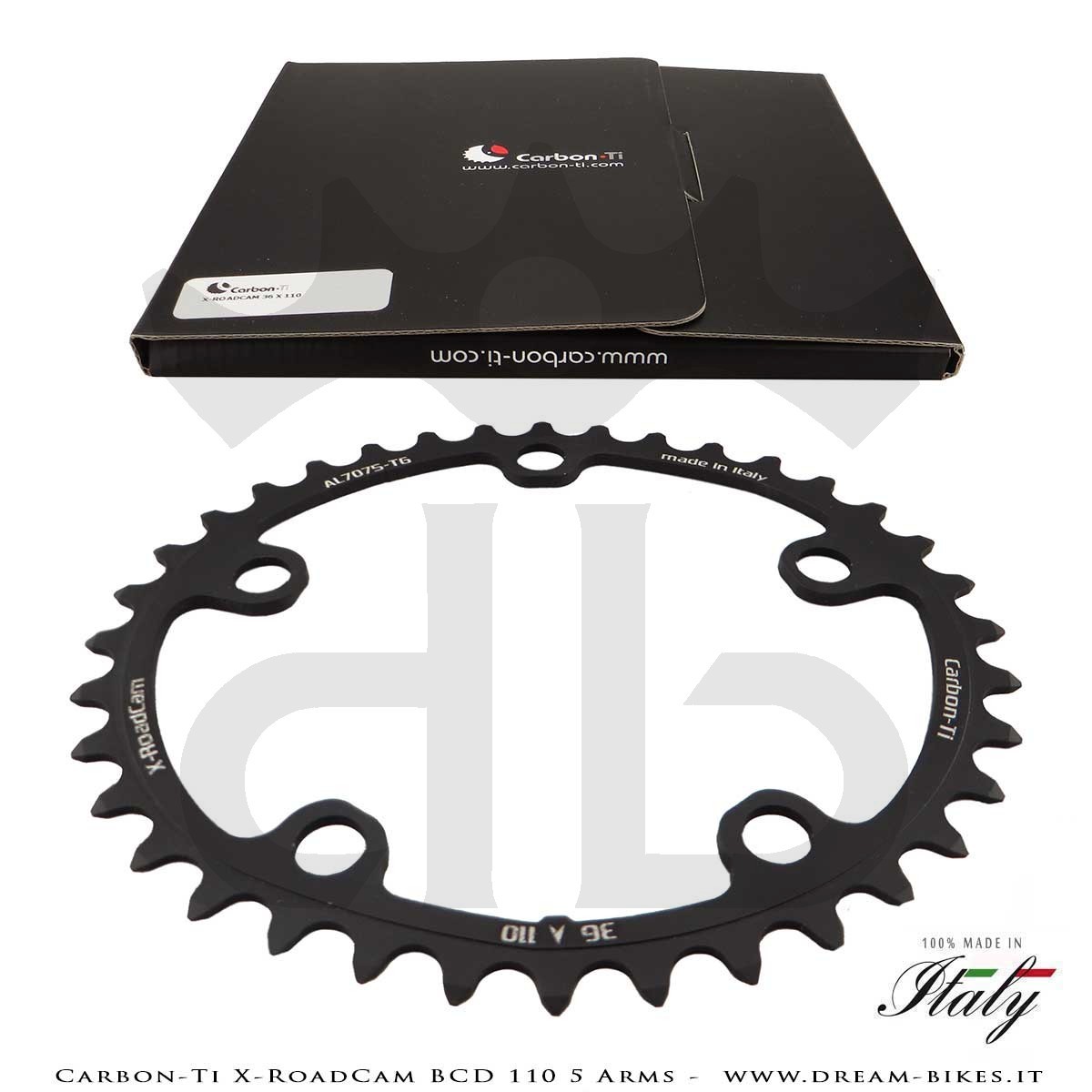 Carbon-Ti X-RoadCam BCD 110 mm (5 Bracci) Corona Asimmetrica