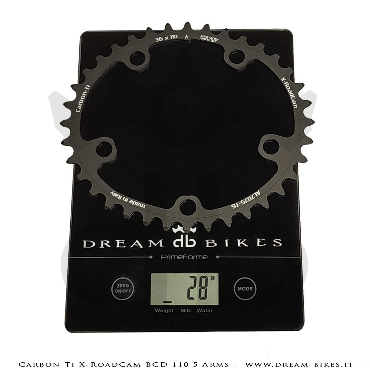 Carbon-Ti X-RoadCam BCD 110 mm (5 Bracci) Corona Asimmetrica