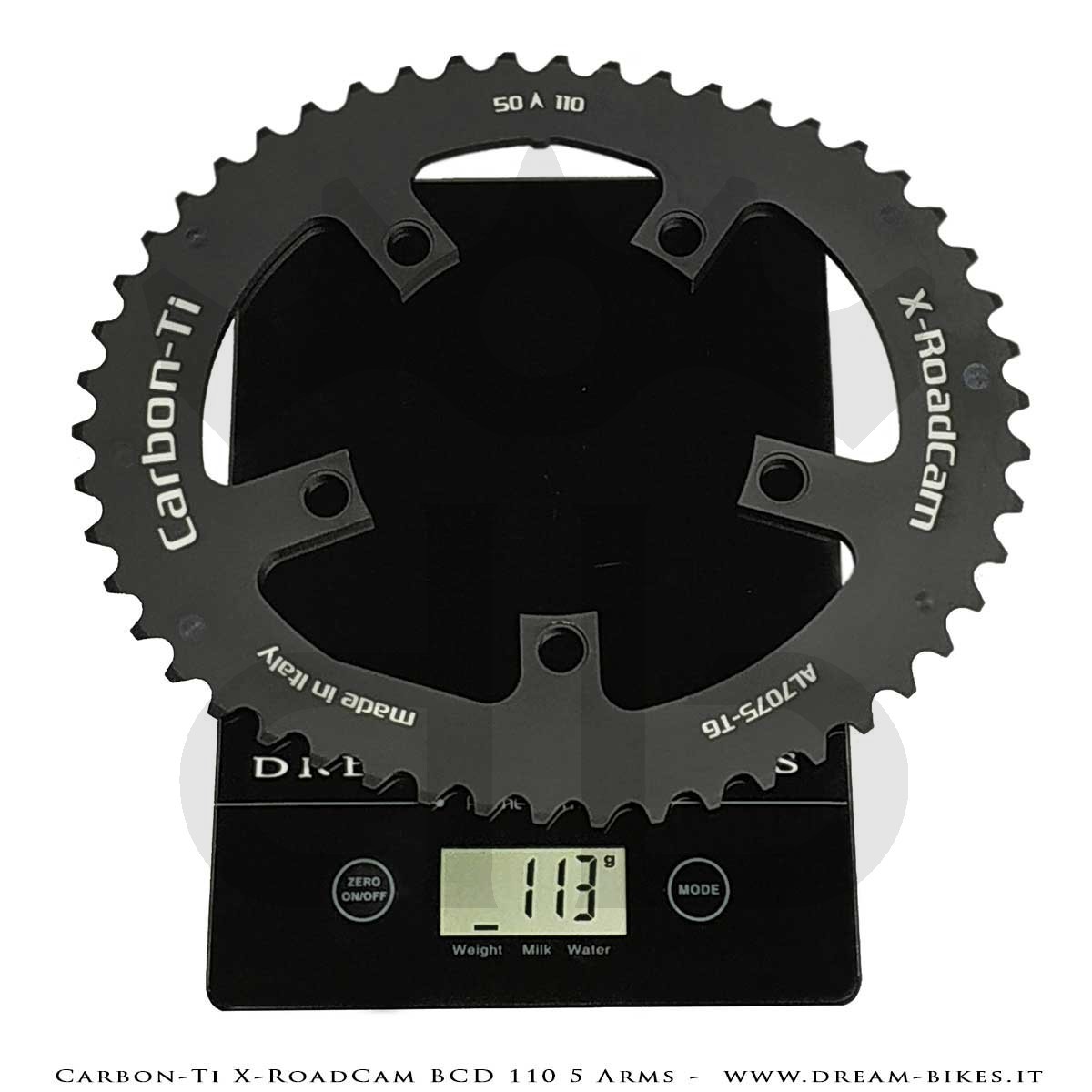 Carbon-Ti X-RoadCam BCD 110 mm (5 Arms) Asymmetrical Chainring