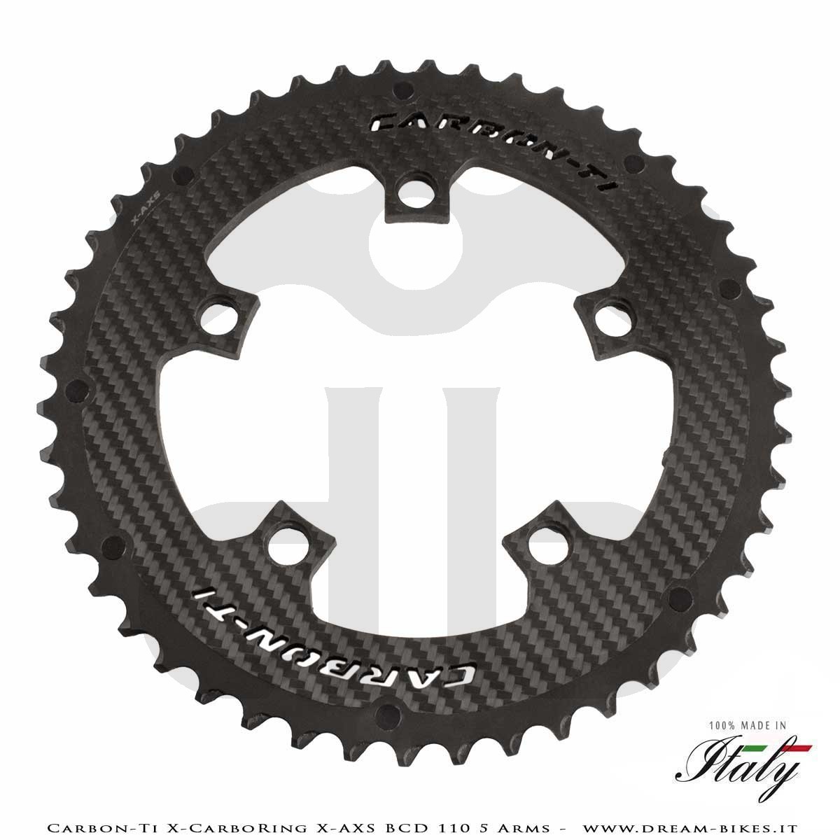 Carbon-Ti X-CarboRing X-AXS BCD 110 mm (5 Bracci) Corona Ultraleggera In Alluminio/Carbonio