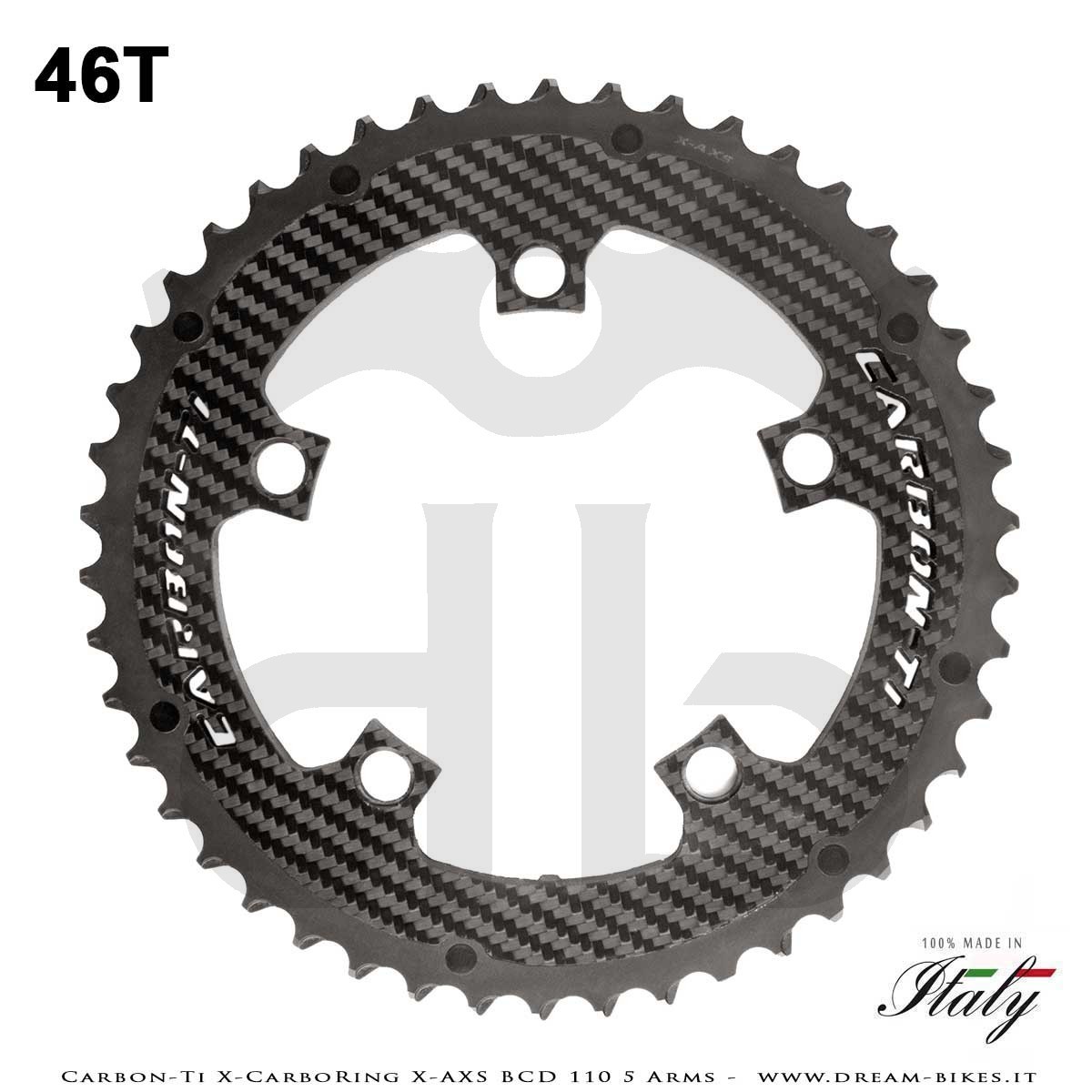 Carbon-Ti X-CarboRing X-AXS BCD 110 mm (5 Bracci) Corona Ultraleggera In Alluminio/Carbonio