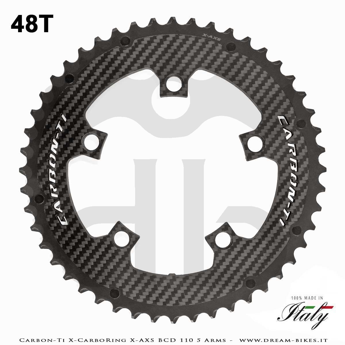 Carbon-Ti X-CarboRing X-AXS BCD 110 mm (5 Arms) Ultralight Aluminum/Carbon Chainring