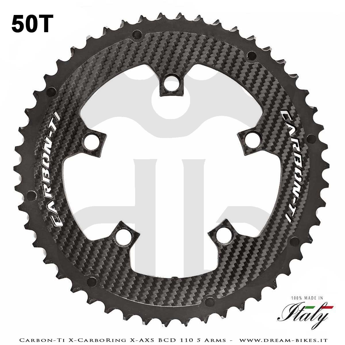Carbon-Ti X-CarboRing X-AXS BCD 110 mm (5 Bracci) Corona Ultraleggera In Alluminio/Carbonio
