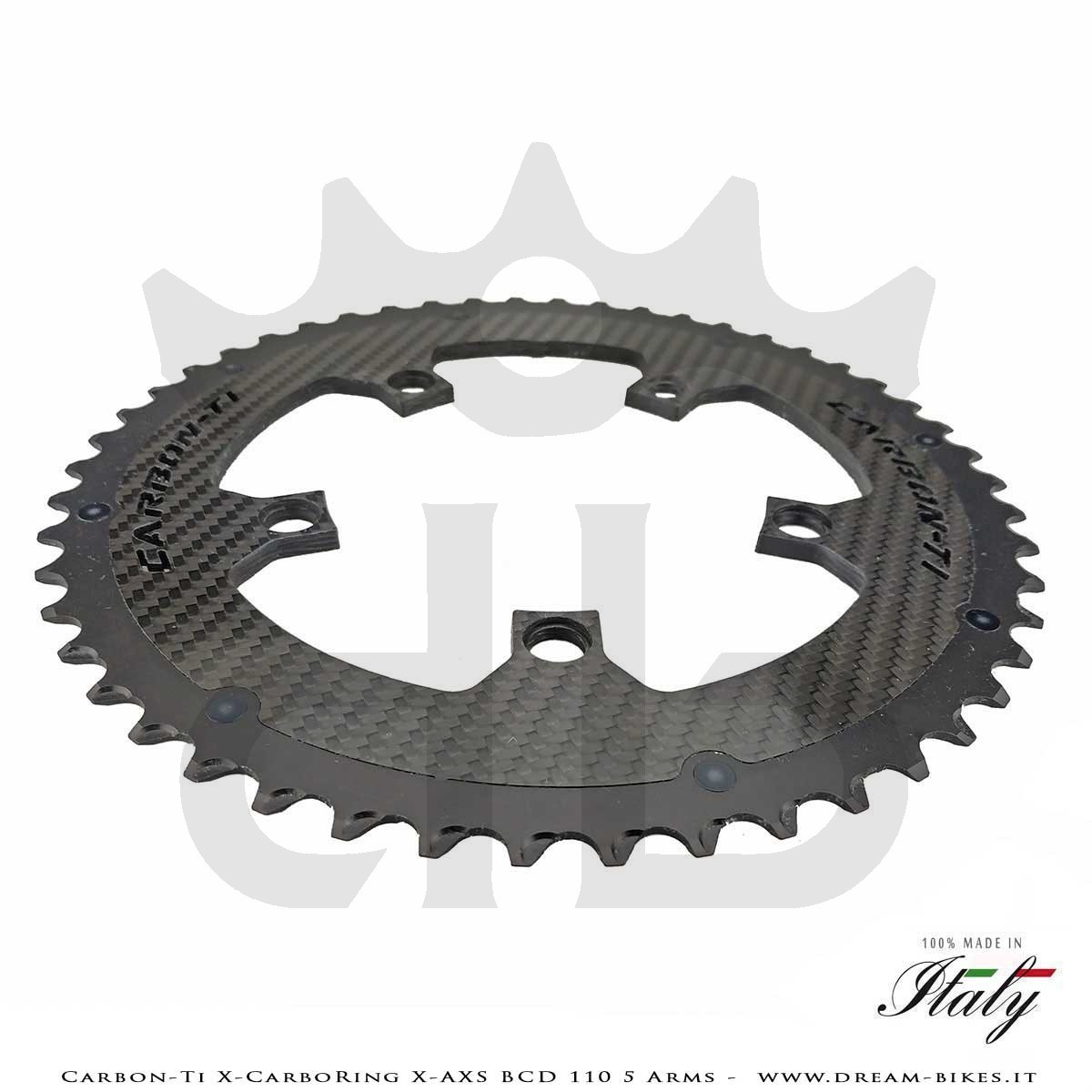 Carbon-Ti X-CarboRing X-AXS BCD 110 mm (5 Arms) Ultralight Aluminum/Carbon Chainring