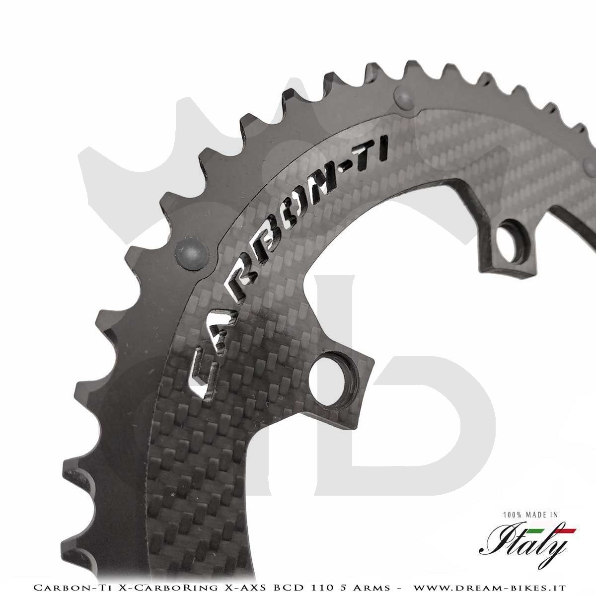 Carbon-Ti X-CarboRing X-AXS BCD 110 mm (5 Arms) Ultralight Aluminum/Carbon Chainring