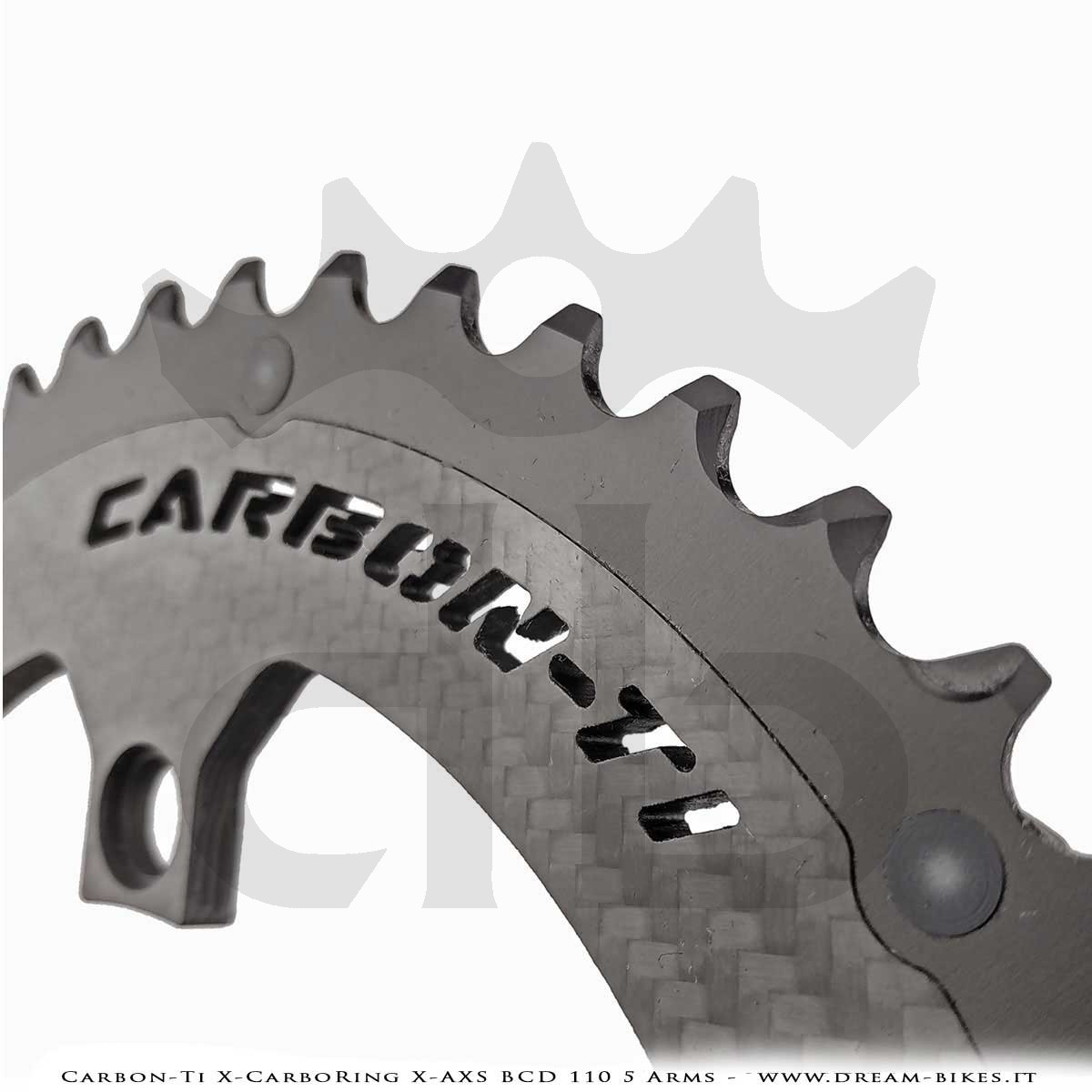 Carbon-Ti X-CarboRing X-AXS BCD 110 mm (5 Arms) Ultralight Aluminum/Carbon Chainring